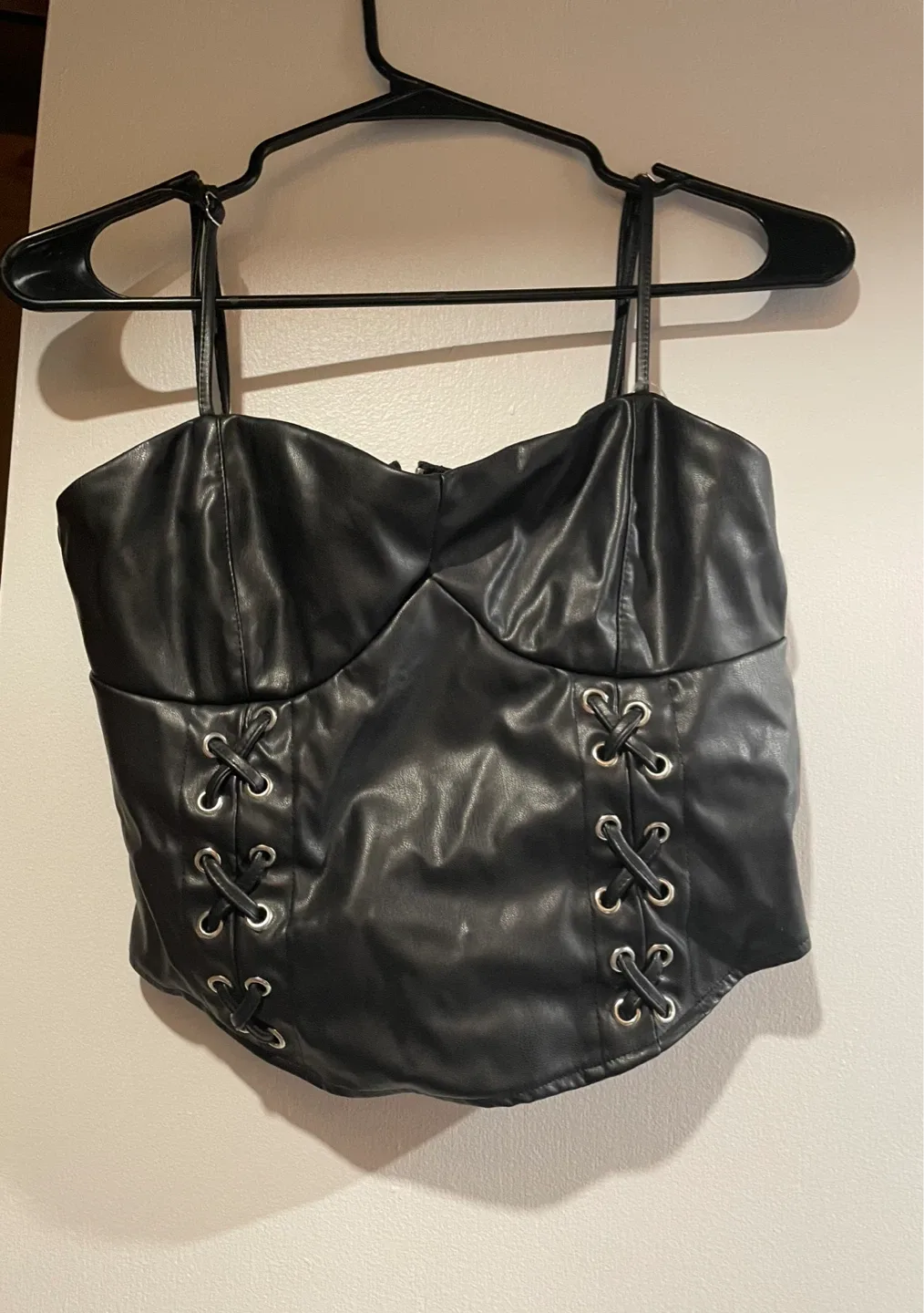 Jolie & Joy Black Corset Top - Size M thumbnail