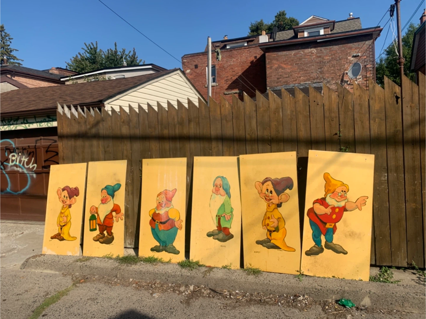 Vintage Dwarfs plywood Panels Snow white painting on plywood - photo 2