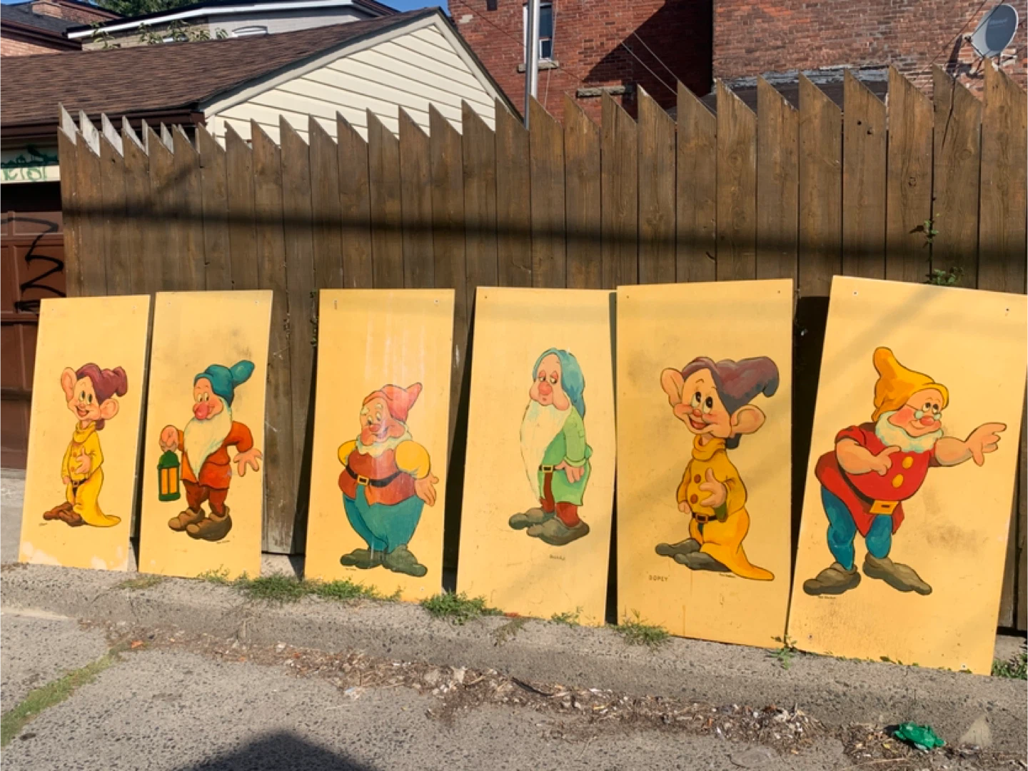 Vintage Dwarfs plywood Panels Snow white painting on plywood - photo 3
