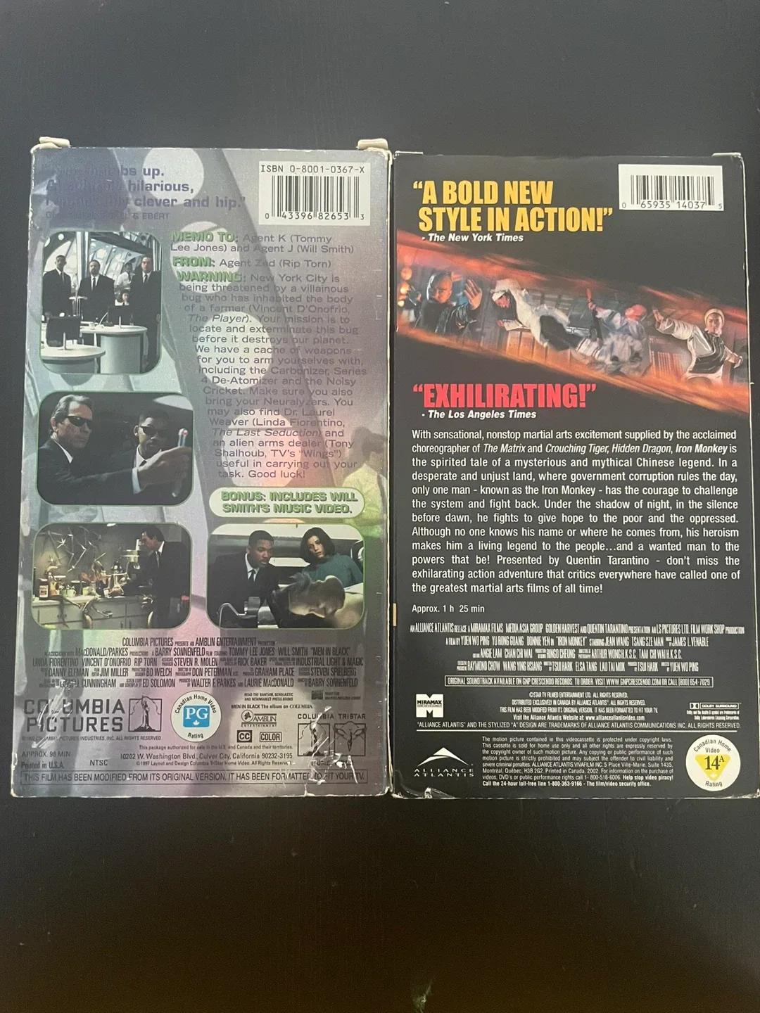 VHS Tapes - Men in Black & Iron Monkey image indicator(2)