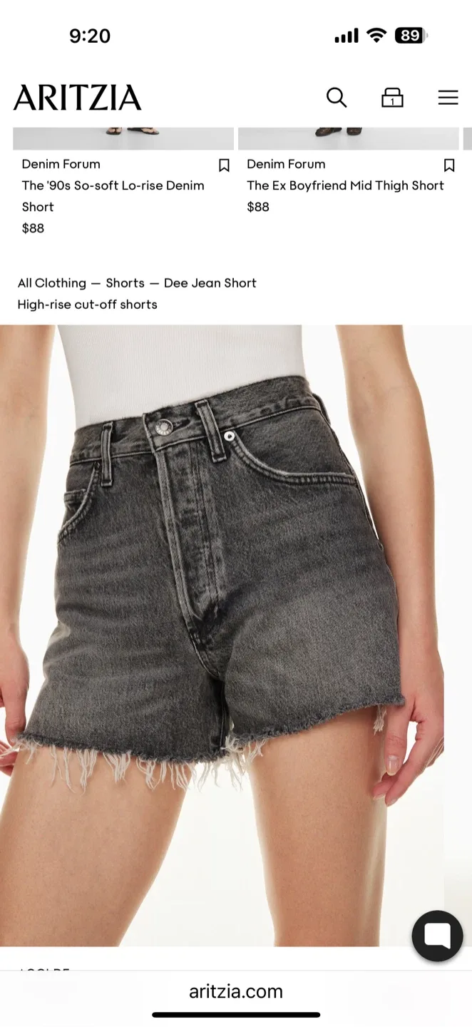 Agolde Dee Jean Short - High Rise thumbnail