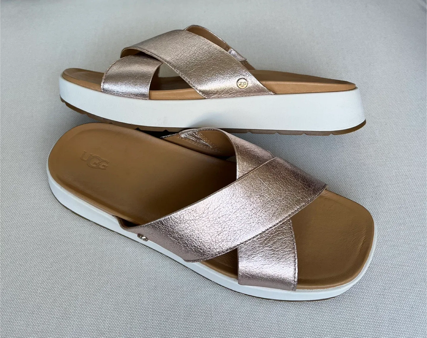 UGG Rose Gold Platform Sandals Women Size 9 thumbnail