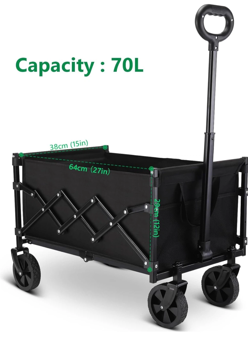 Collapsible Outdoor Utility Wagon - Black