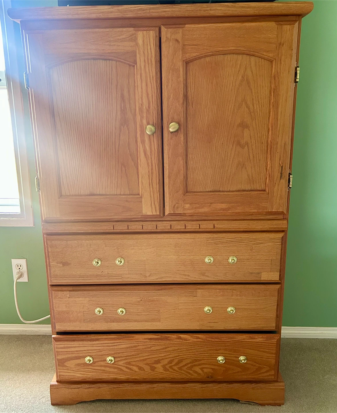 Oak Bedroom Furniture Set – Dresser, Armoire, & Nightstand