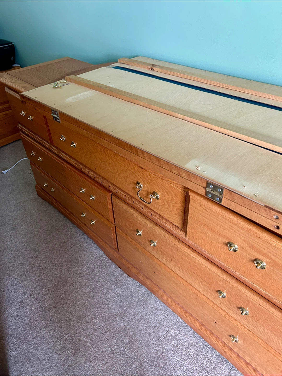 Oak Bedroom Furniture Set – Dresser, Armoire, & Nightstand - photo 2
