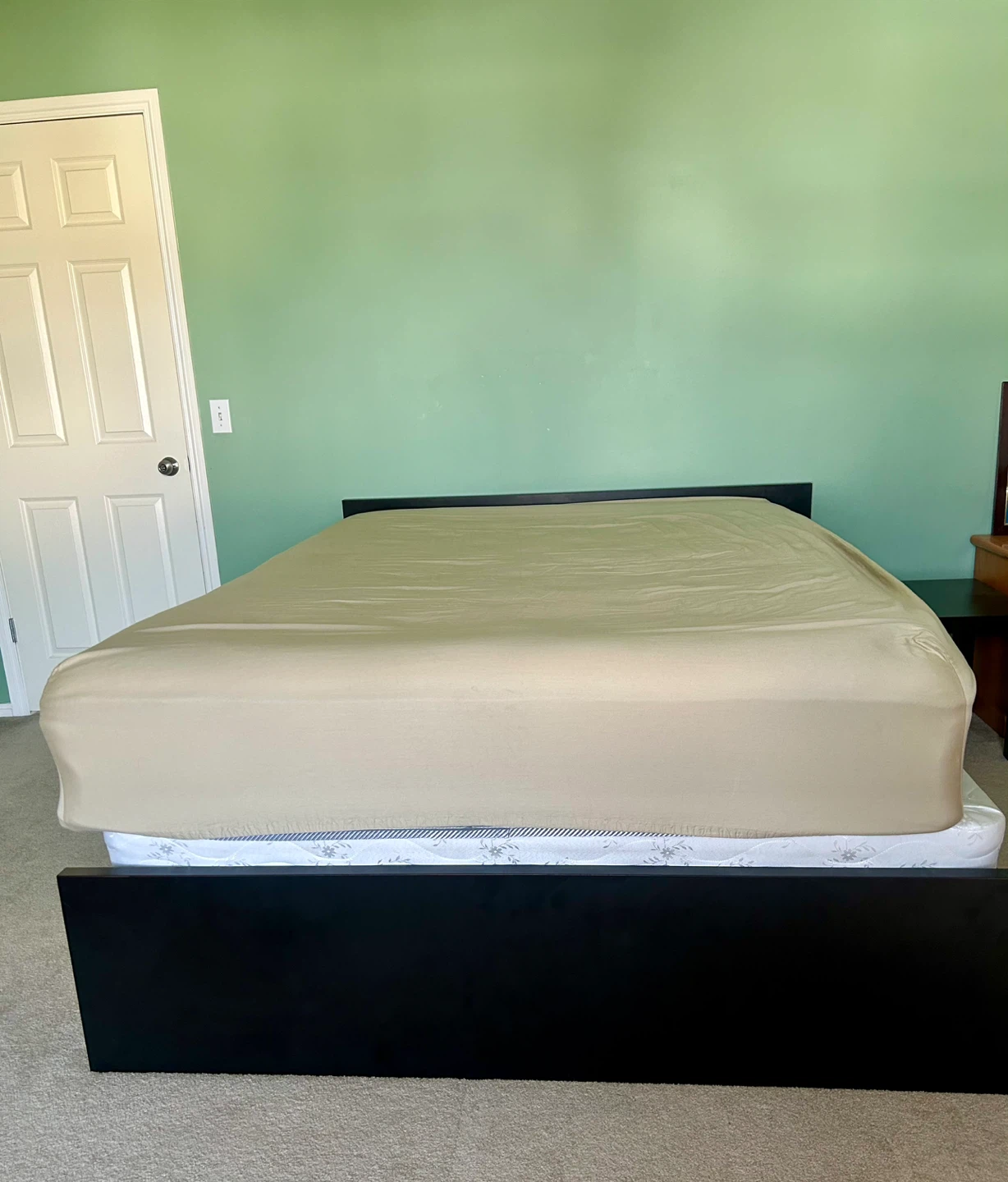 Queen Bed Frame with Mattress + 2 Bedside Tables