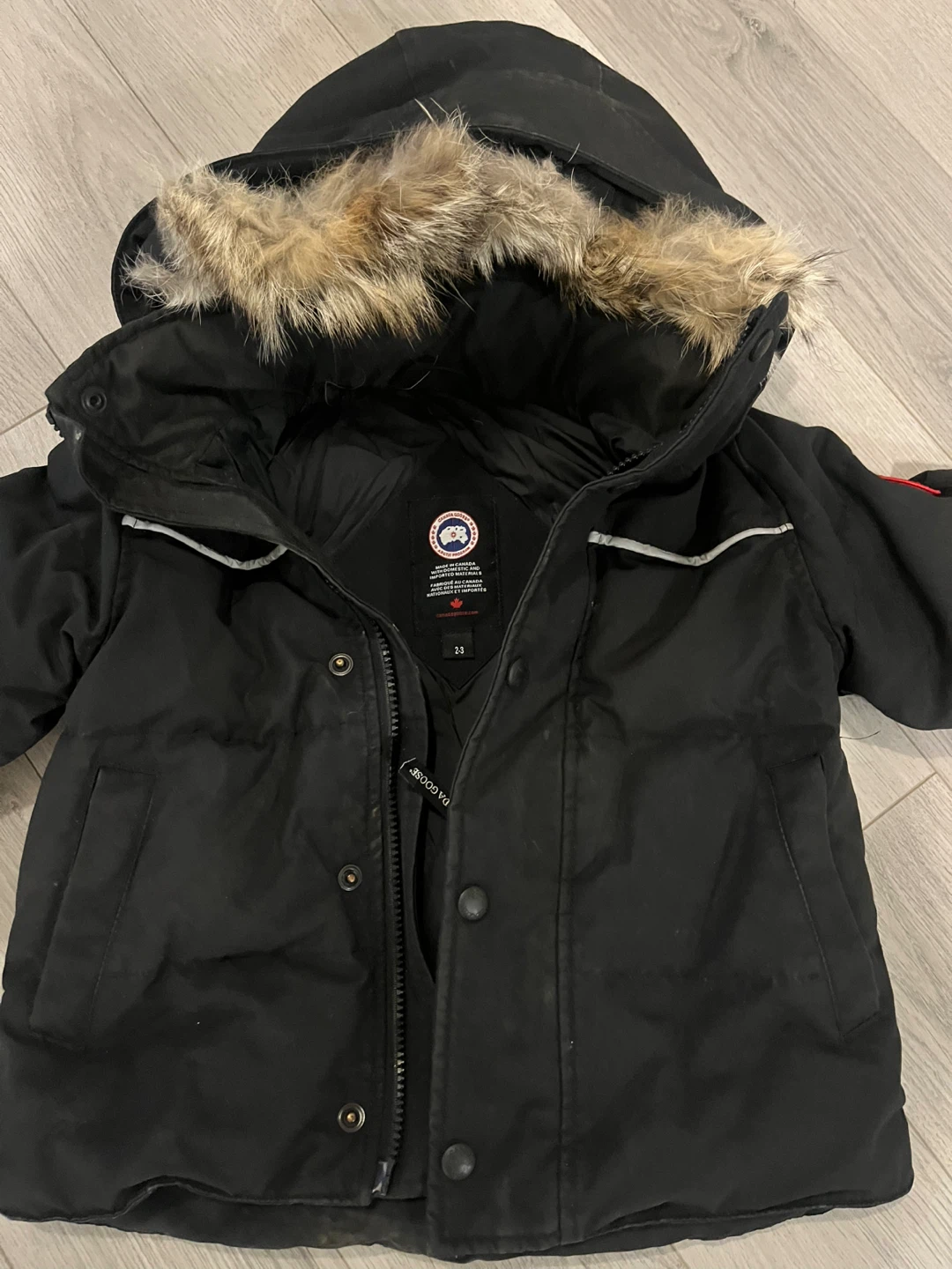 Canada Goose Black Down Parka, Size 2-3 kids