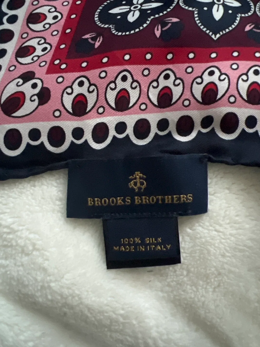 Brooks Brothers Silk Scarf - Burgundy image indicator(2)