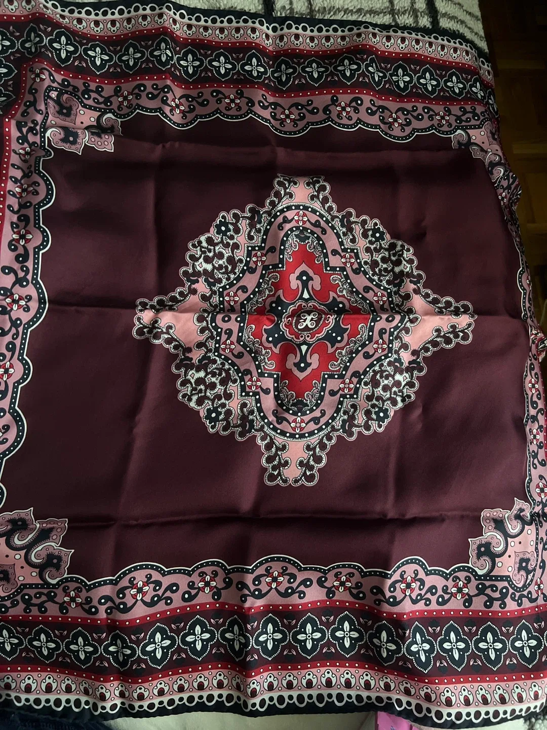 Brooks Brothers Silk Scarf - Burgundy thumbnail