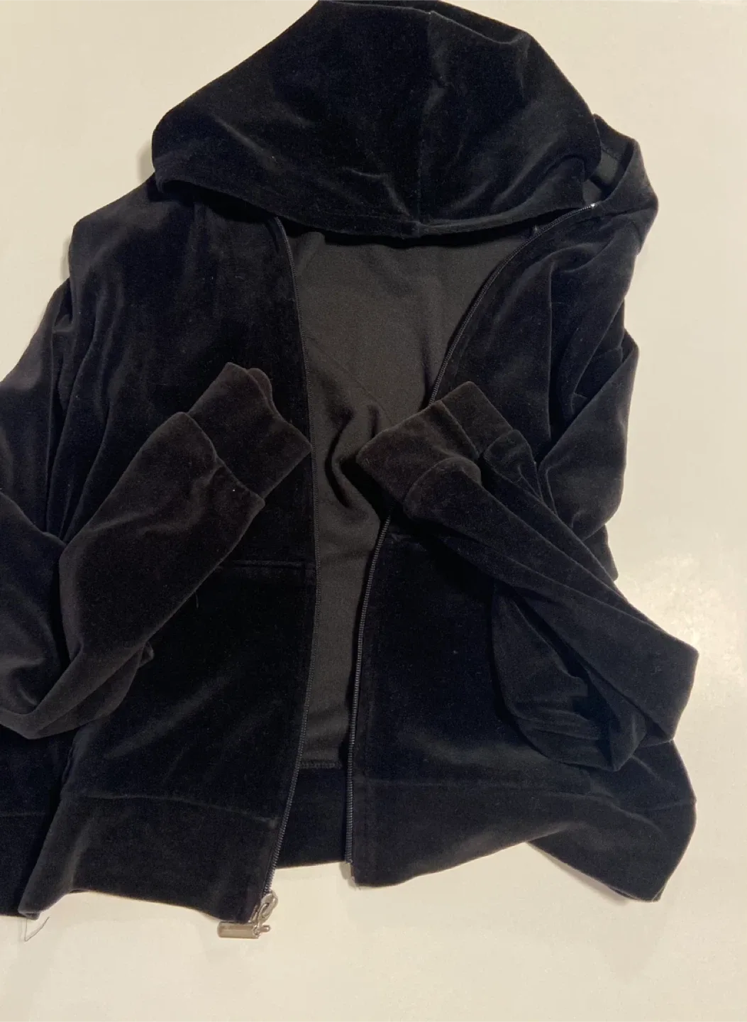 black velvety zip up women’s thumbnail