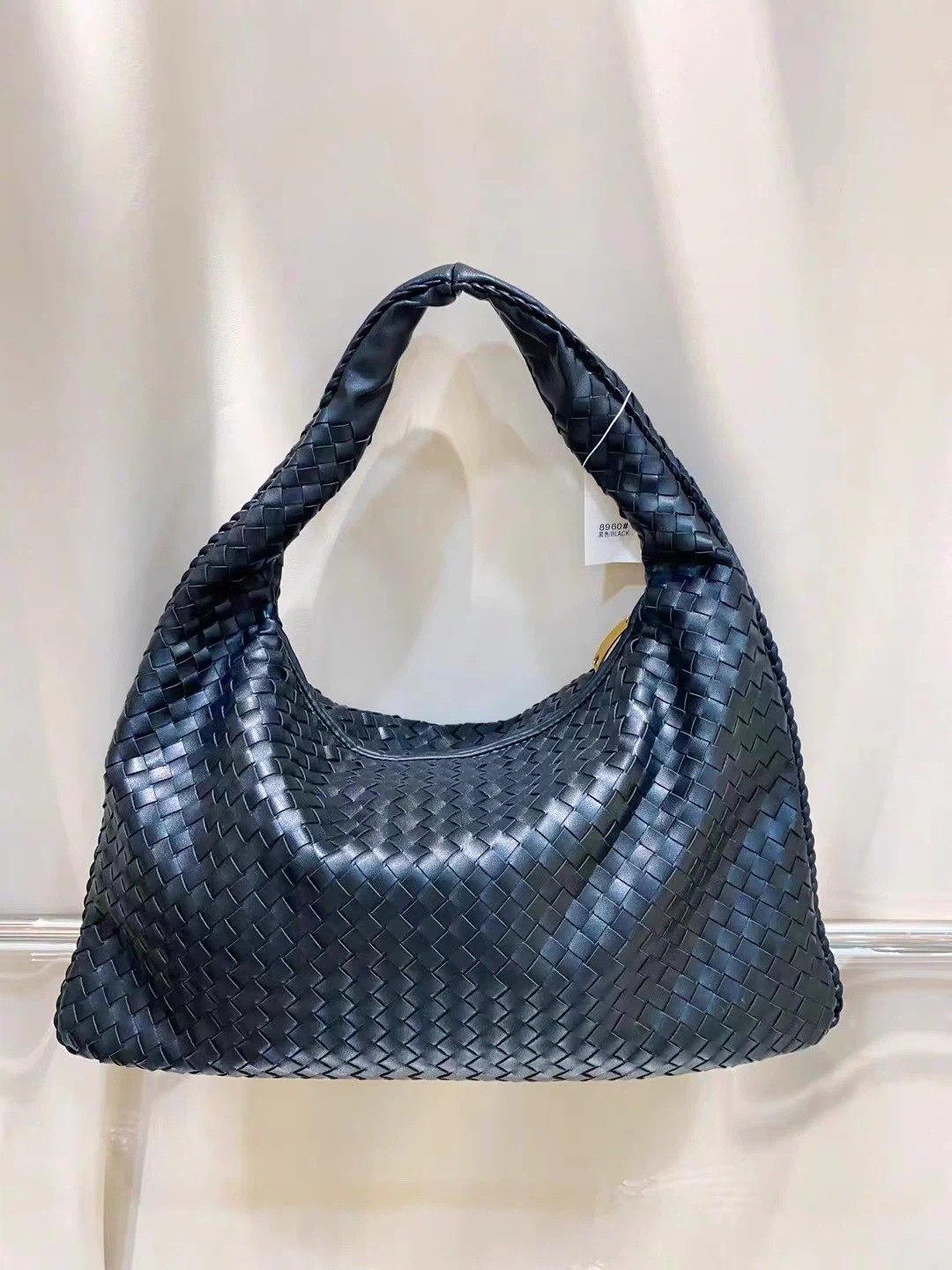 Black Leather Baided Bag