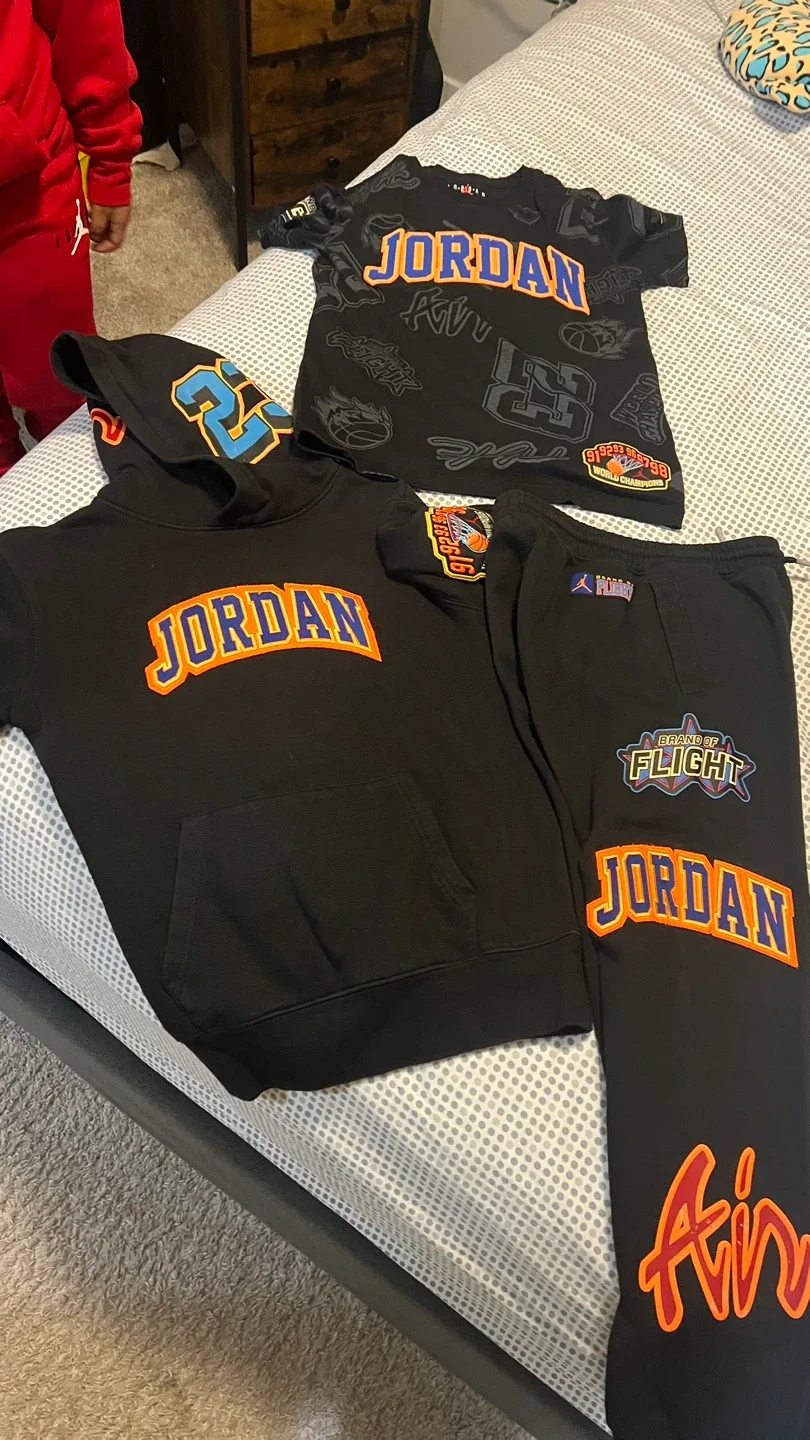 Jordan Black Hoodie, Shirt & Pants Set thumbnail