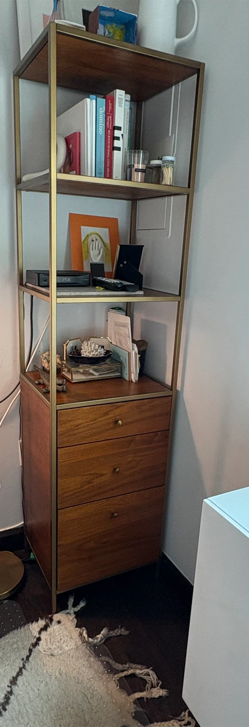 West Elm Wood & Metal Bookshelf with Drawers - photo 2