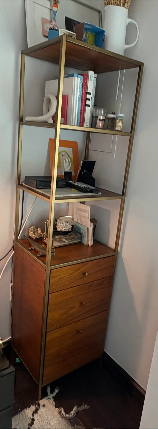 West Elm Wood & Metal Bookshelf with Drawers - photo 3