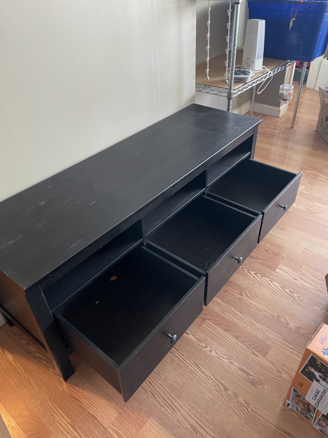 Black TV Stand with Drawers