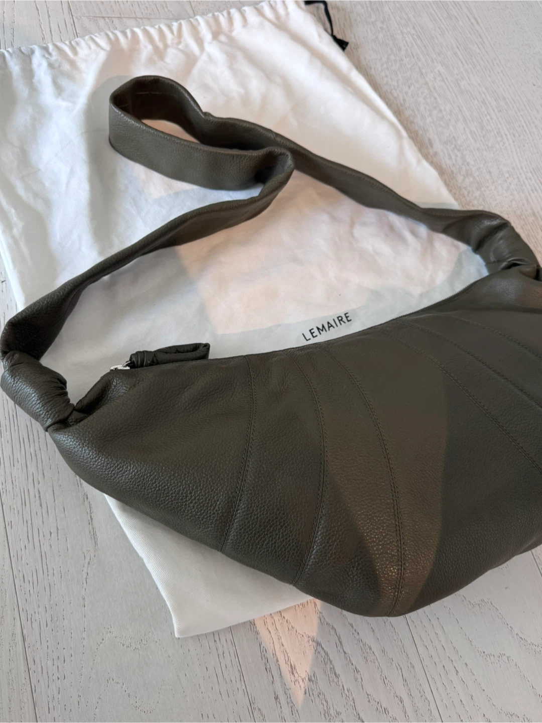Lemaire Croissant Bag Moss Green - photo 3
