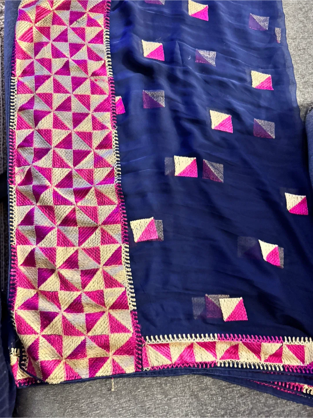 Blue Phulkari Dupatta thumbnail