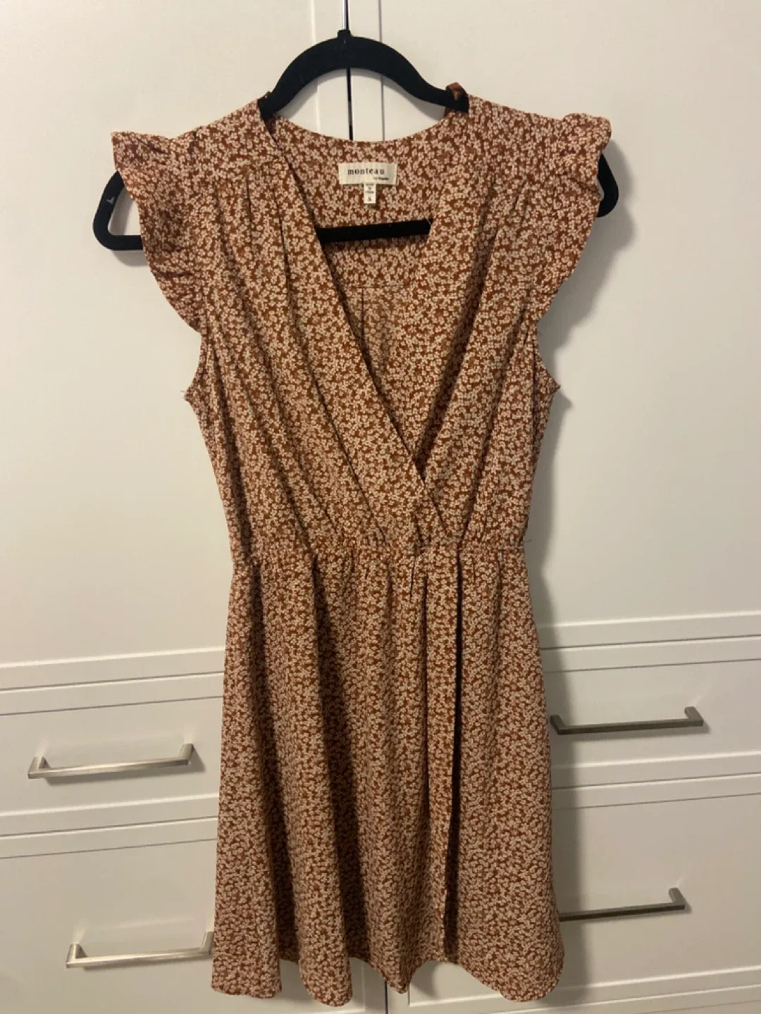 Mauve Floral Print Mini Dress thumbnail