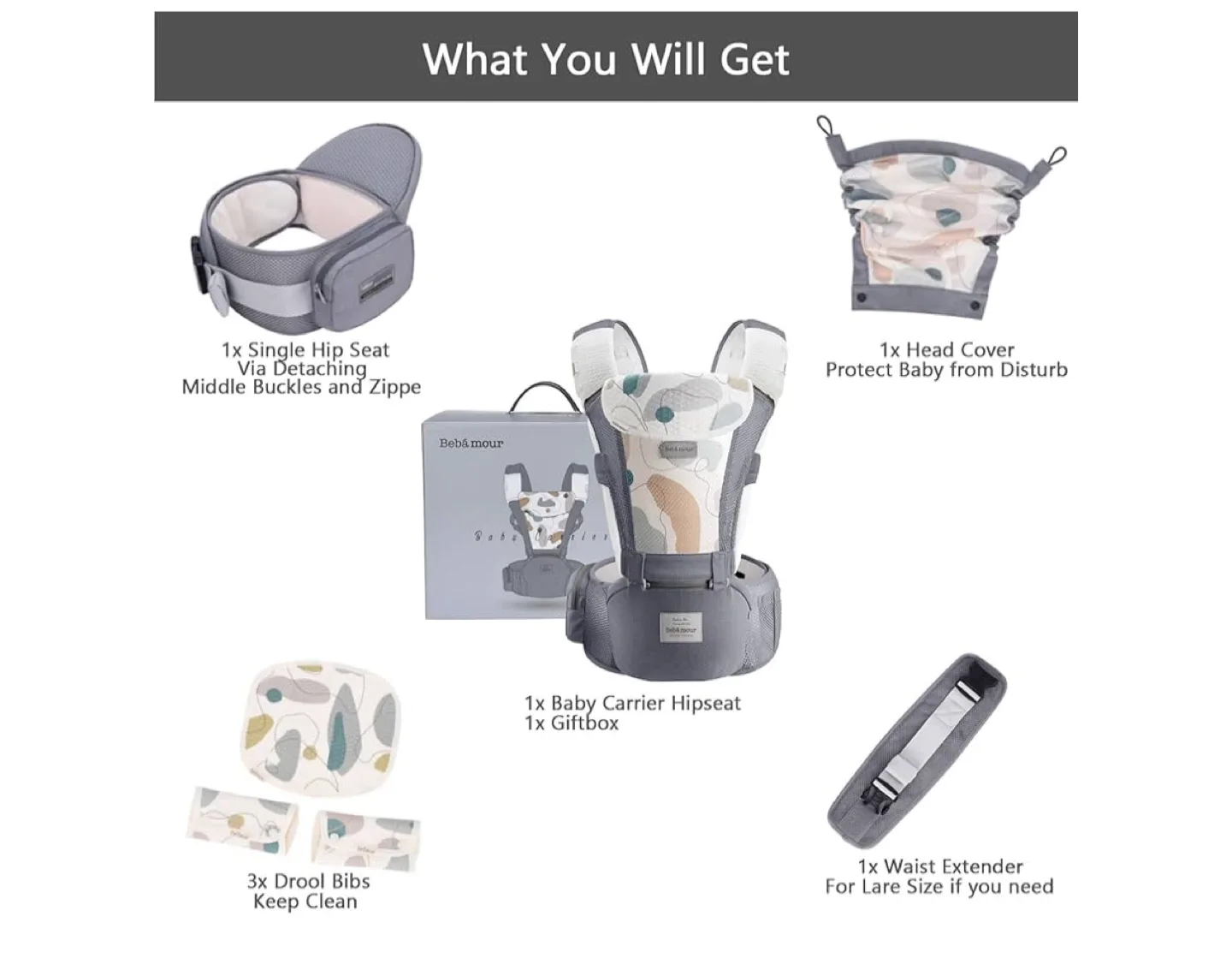 Bébamour Baby Carrier Hipseat image indicator(3)