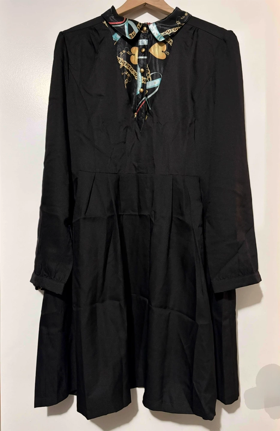 Black Dress with Decorative Collar
