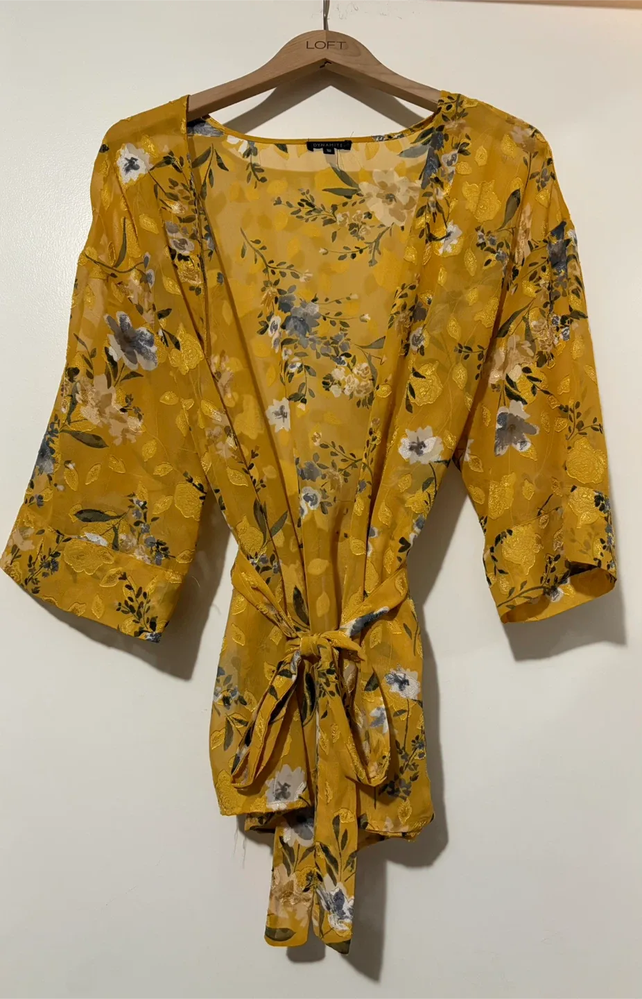 Yellow Floral kimono thumbnail