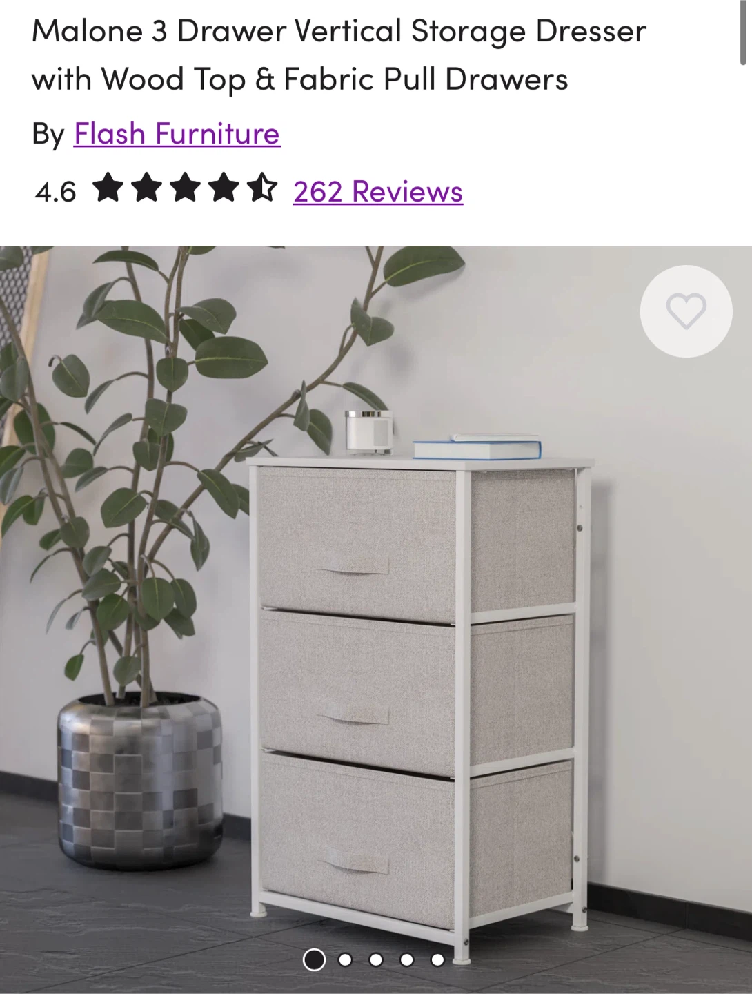 3-Drawer Storage Dresser
