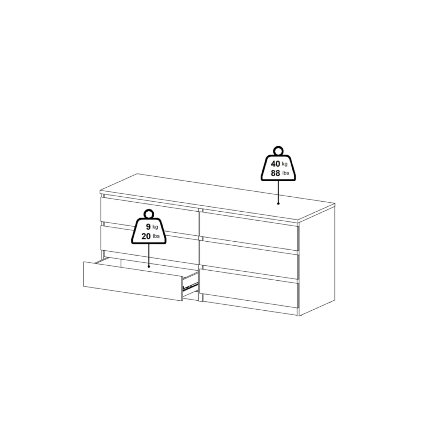 Jada 6 Drawer Double Dresser - photo 2