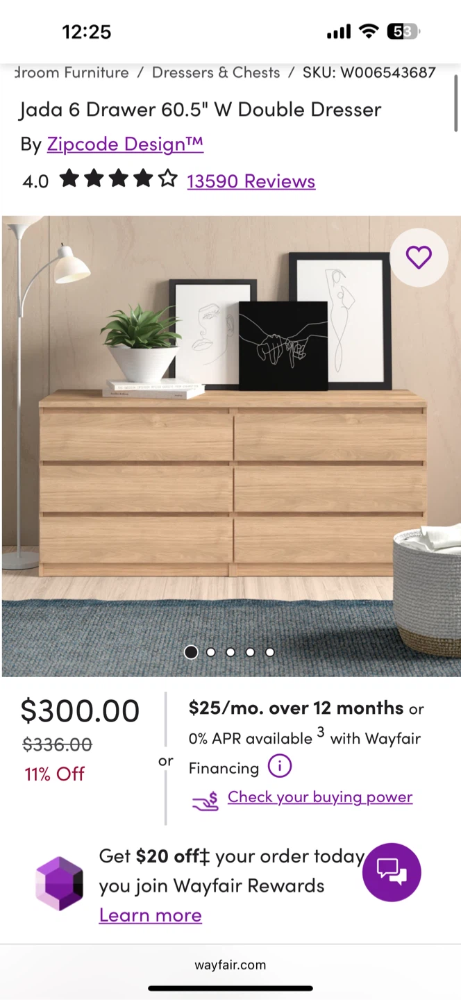 Jada 6 Drawer Double Dresser