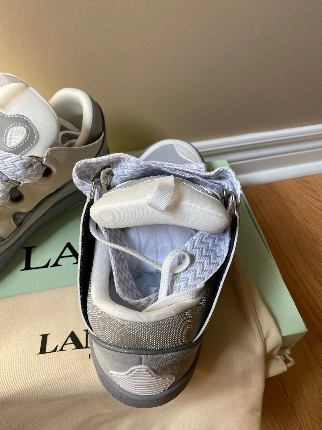 Lanvin Curb Sneakers - Grey/White, Size US 8 - photo 3