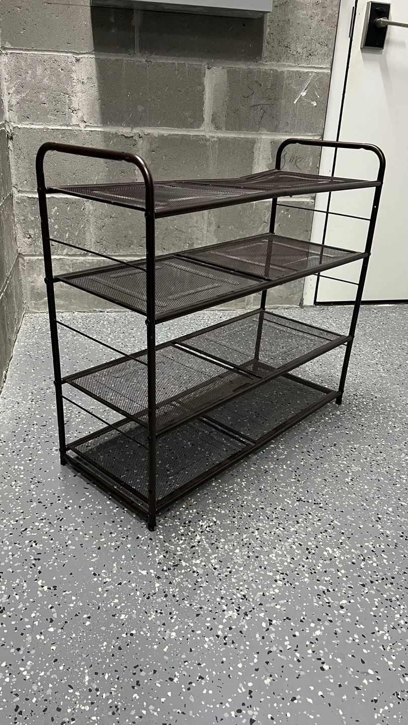 Brown Metal 4-Tier Shoe Rack - photo 2