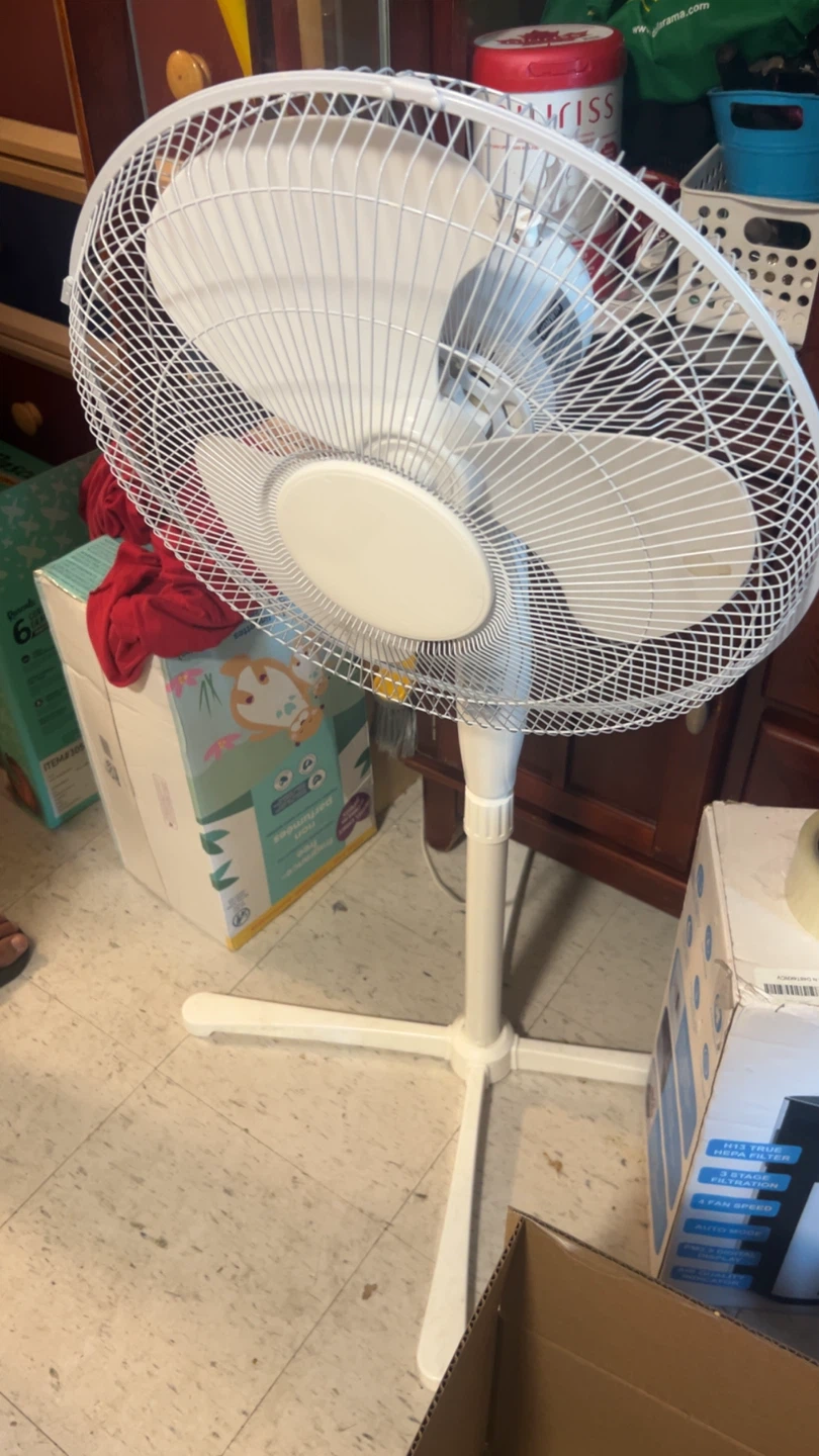 White standing fan