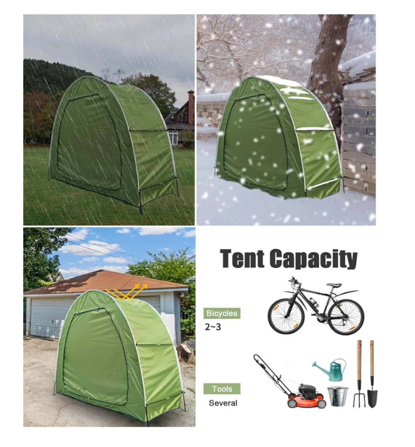 Green Bicycle Storage Tent - New! - photo 2