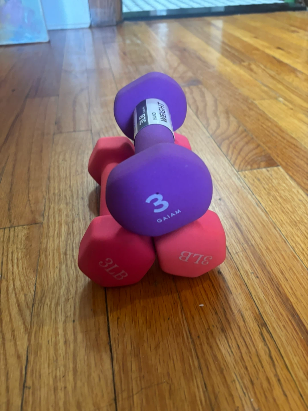 Gaiam 3LB Hand Weights - Set of 3 - photo 2