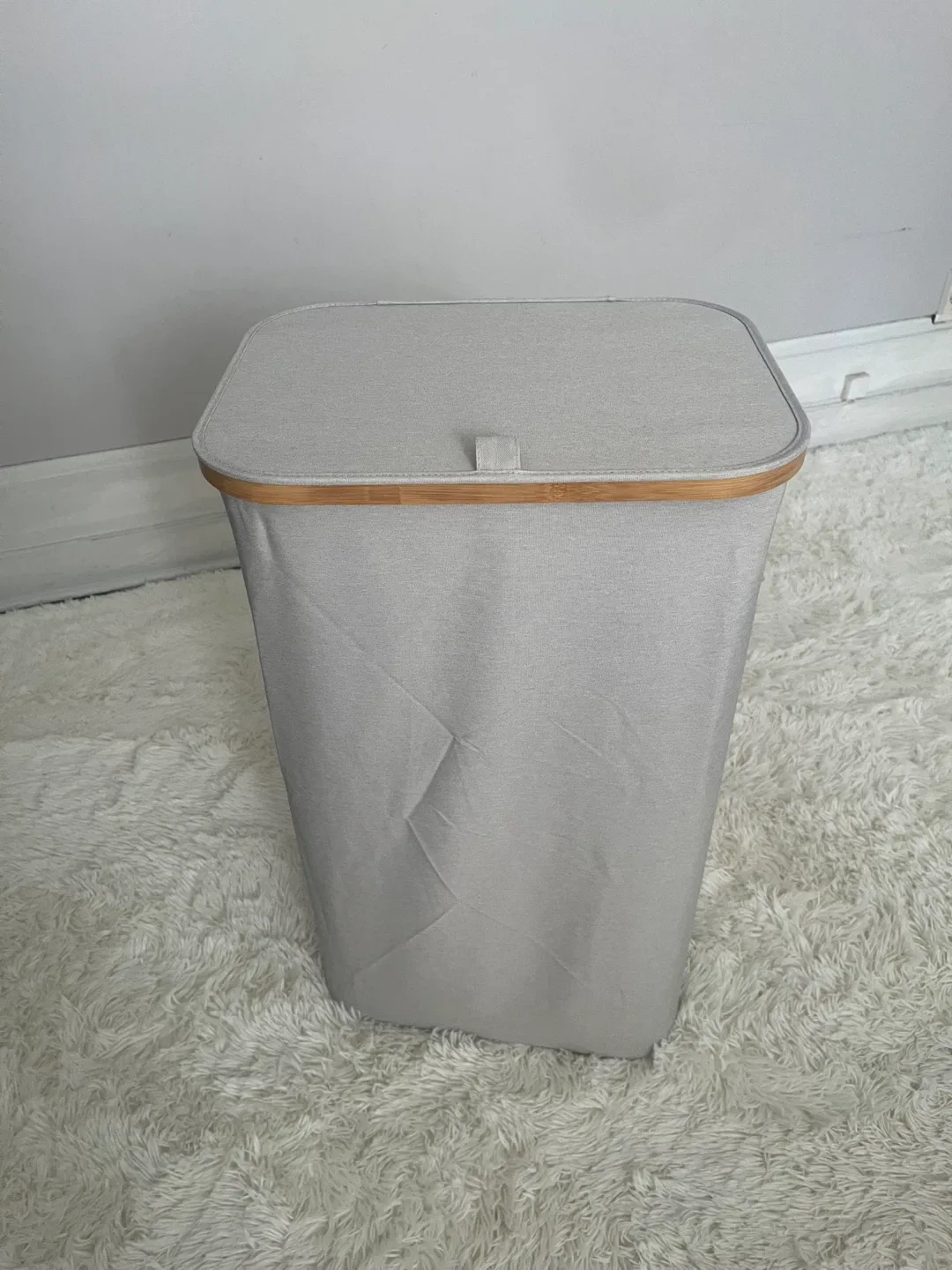 Laundry Hamper with Lid & Bamboo Trim thumbnail
