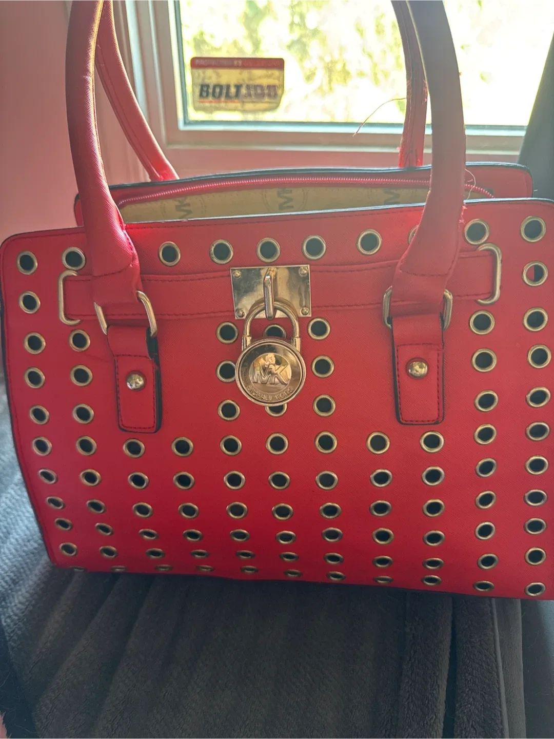 Red Michael Kors Inspired Tote Bag thumbnail
