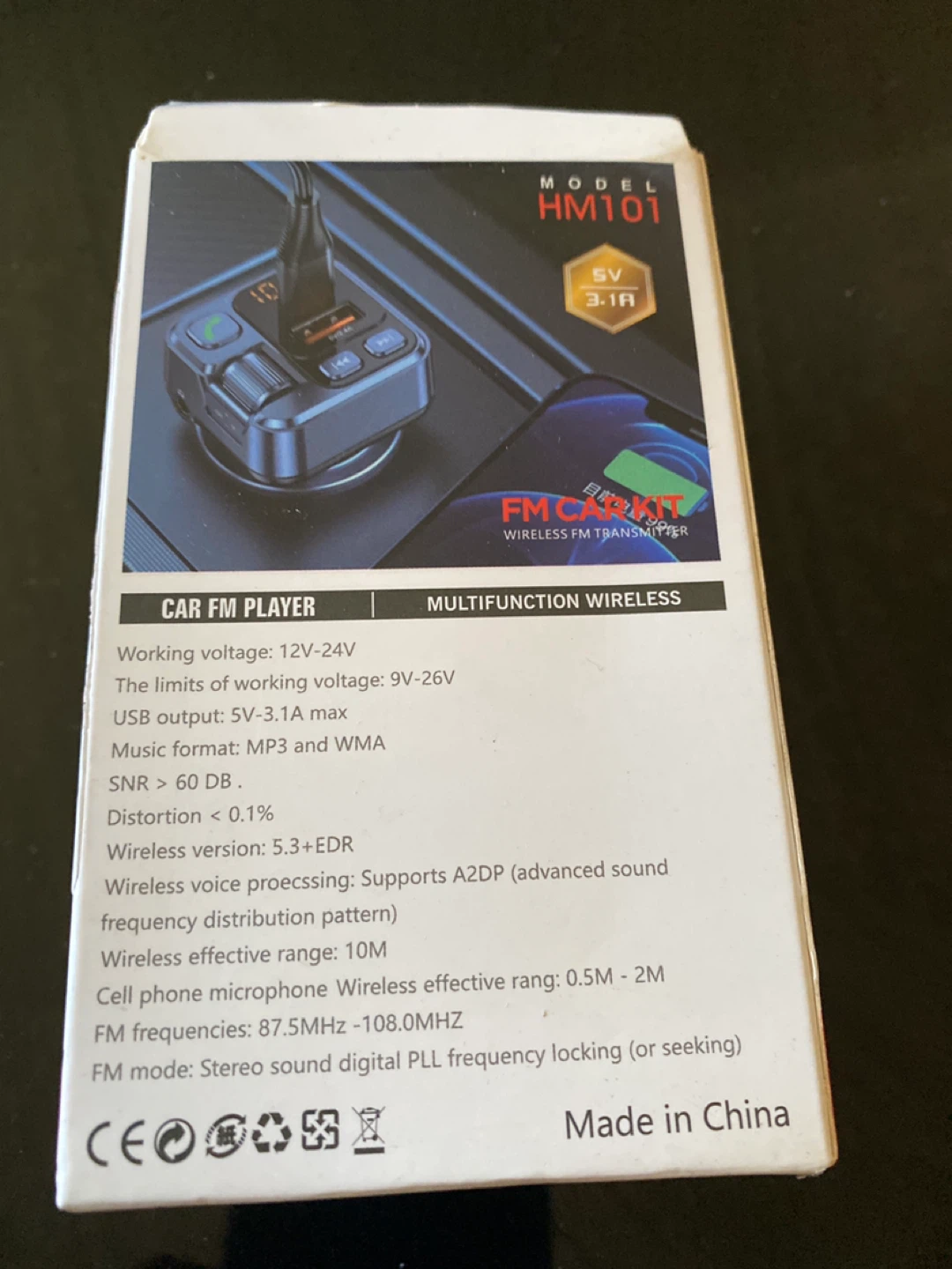 New HM101 FM Car Kit Wireless FM Transmitter