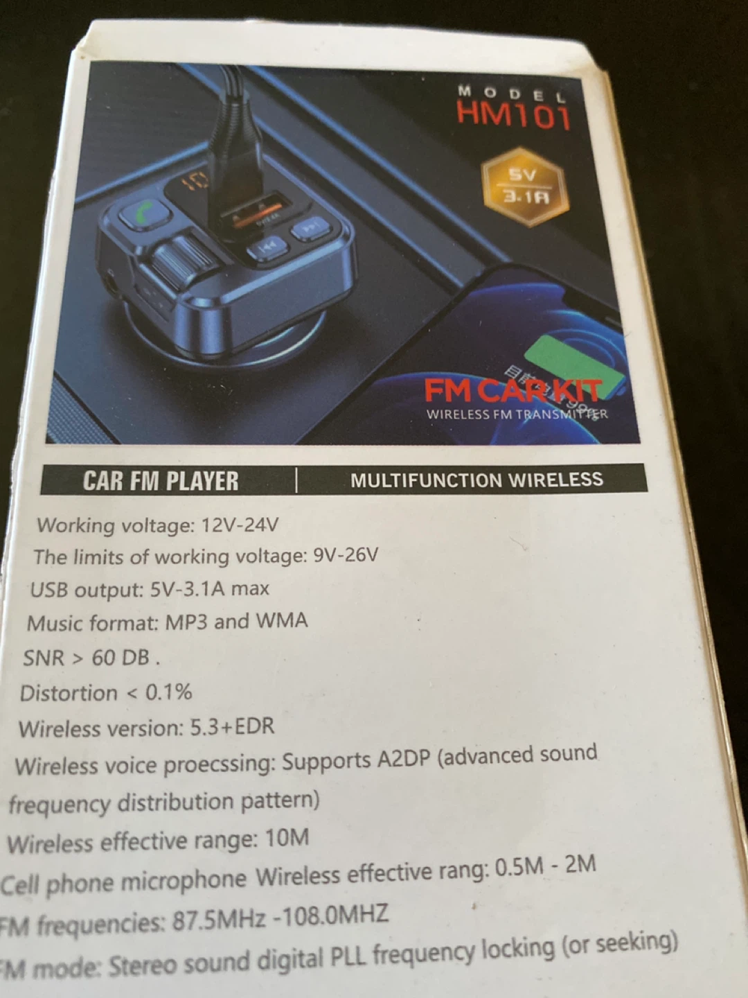 New HM101 FM Car Kit Wireless FM Transmitter - photo 4