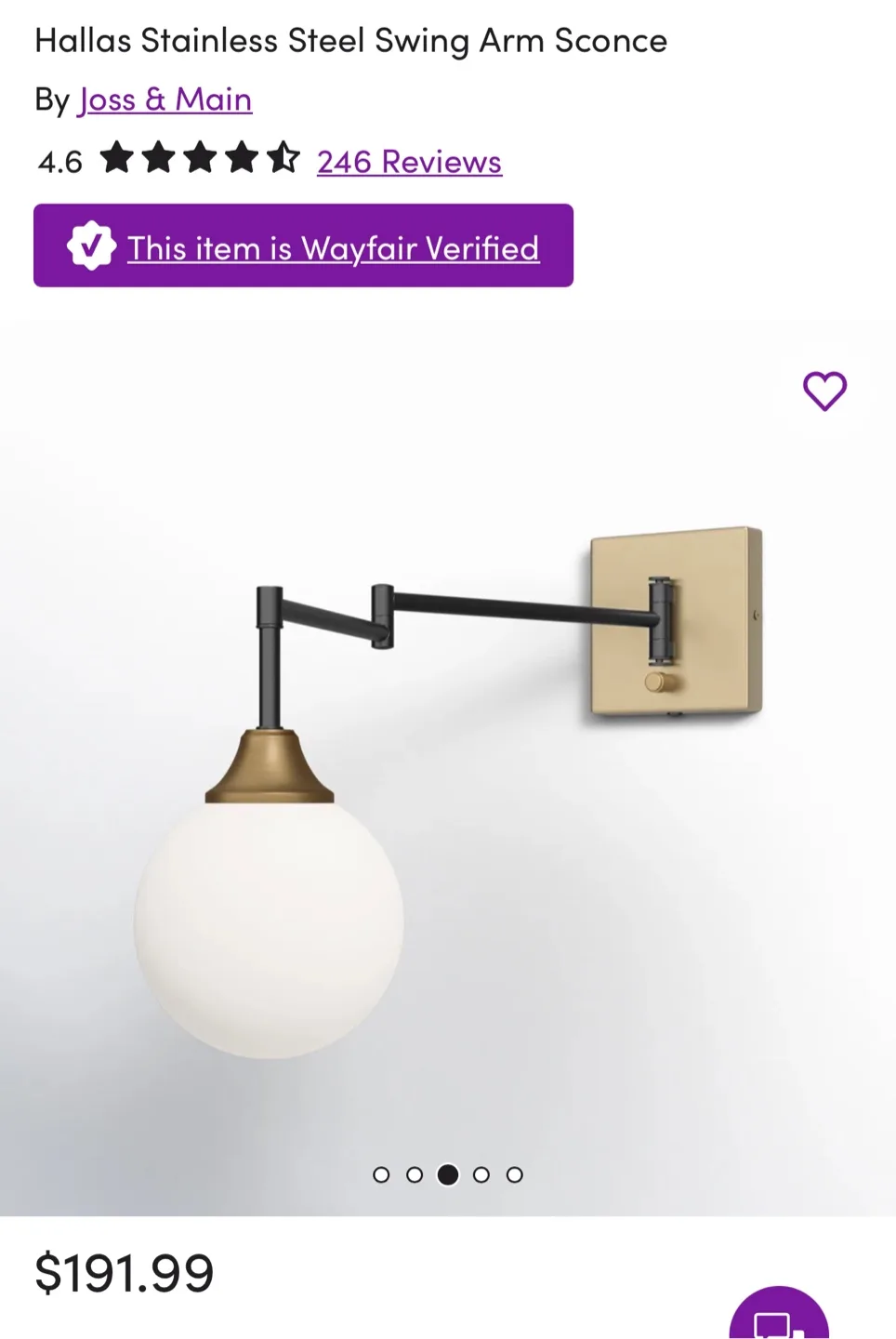 Stainless Steel Swing Arm Sconce image indicator(2)