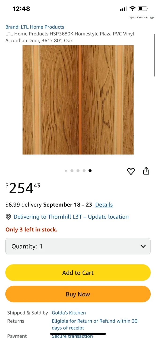 Accordion Folding Door - Fits 24-36" Openings image indicator(9)