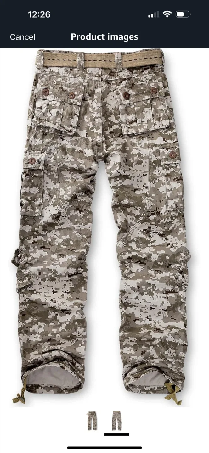 Camo Cargo Pants with Belt 30 x 32 size thumbnail