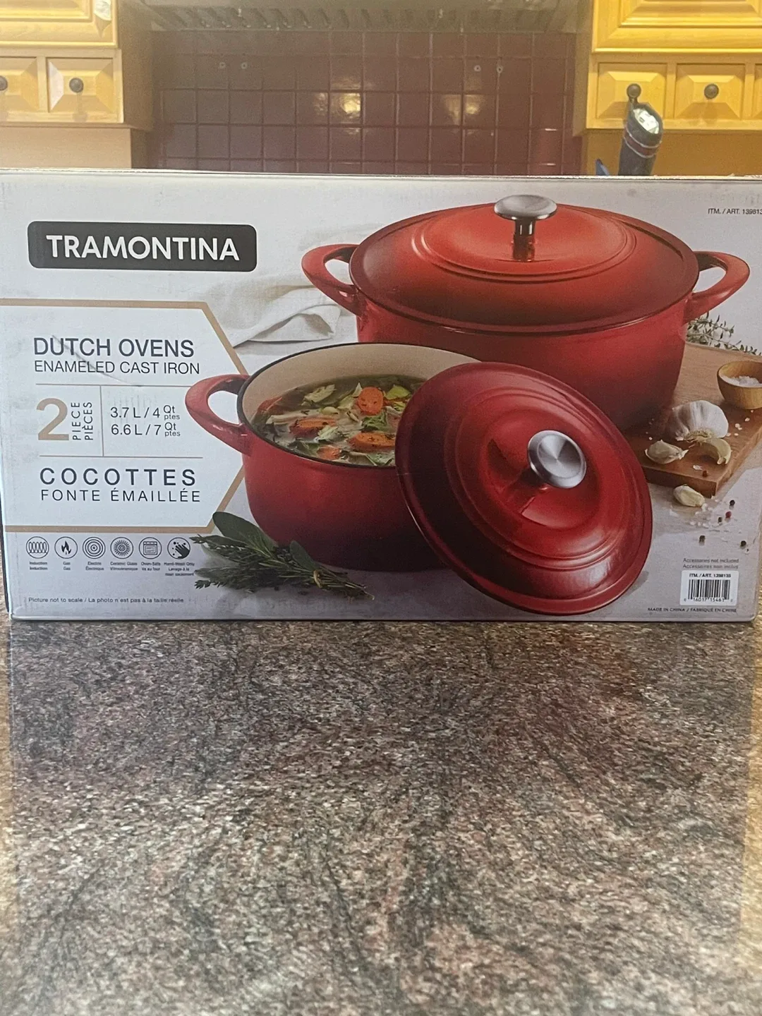 New Tramontina Dutch Oven Enamelled Cast Iron Set thumbnail