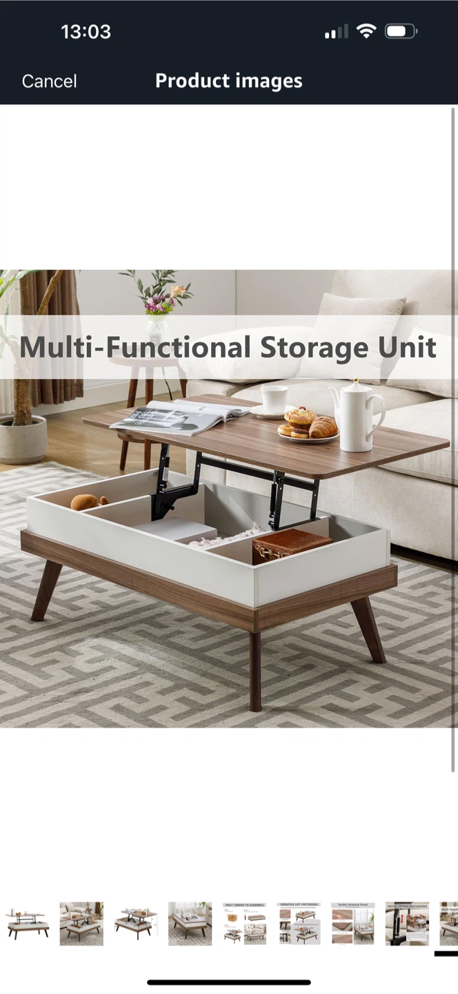 Multi-Functional Storage Lift Top Coffee Table - photo 3