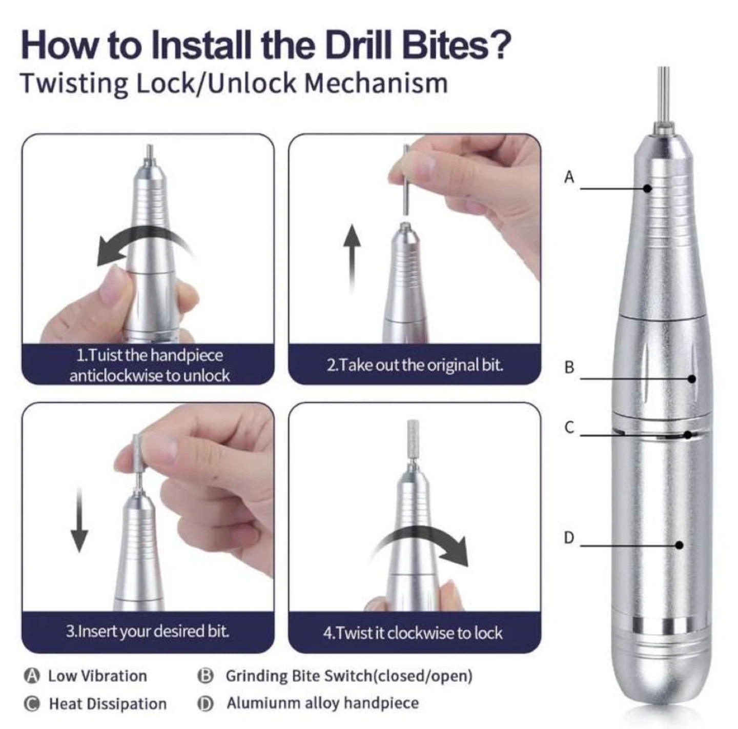 45000 high speed nail drill machine - photo 3