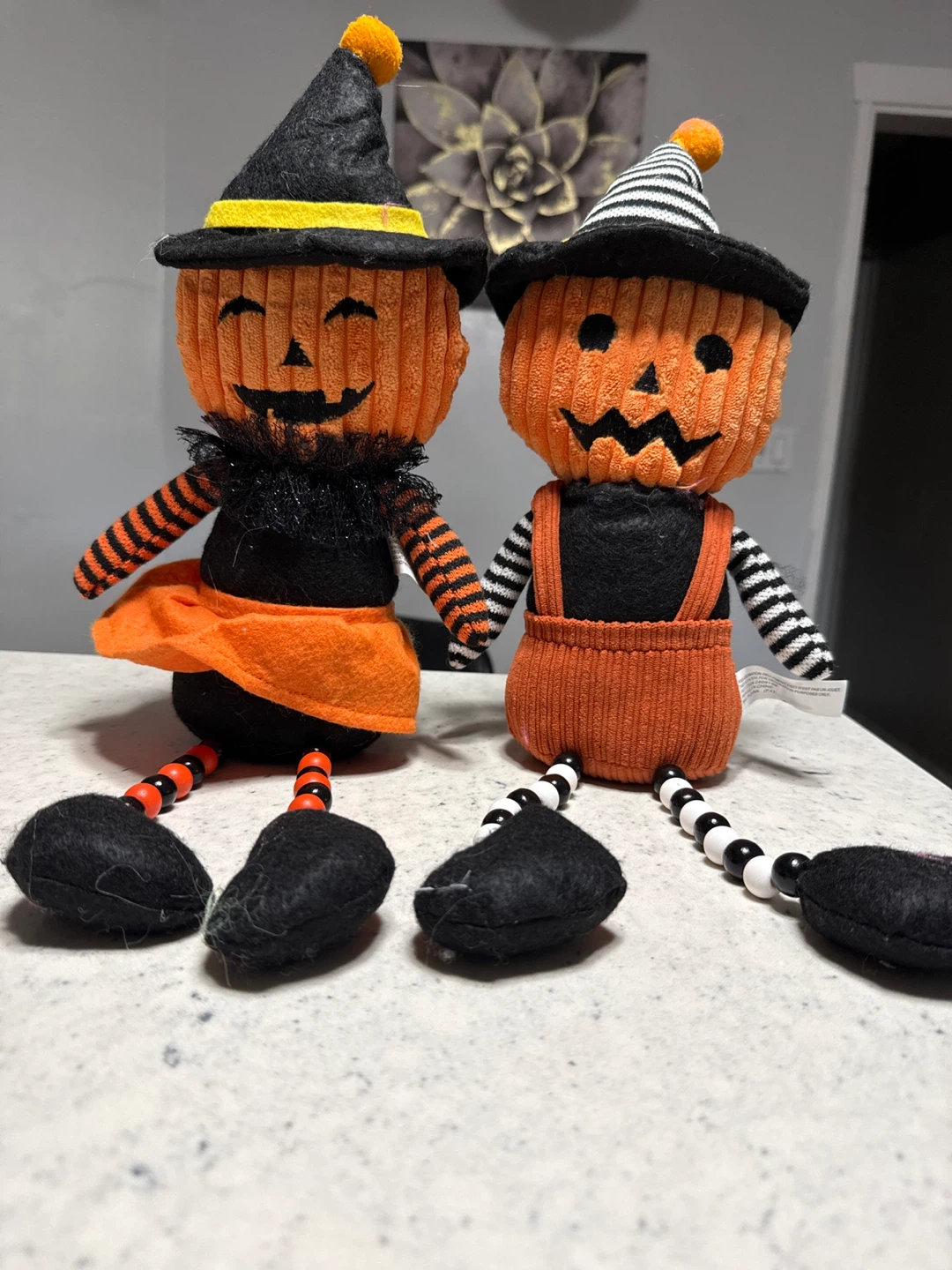 Halloween Pumpkin Witch Decorations - Set of 2