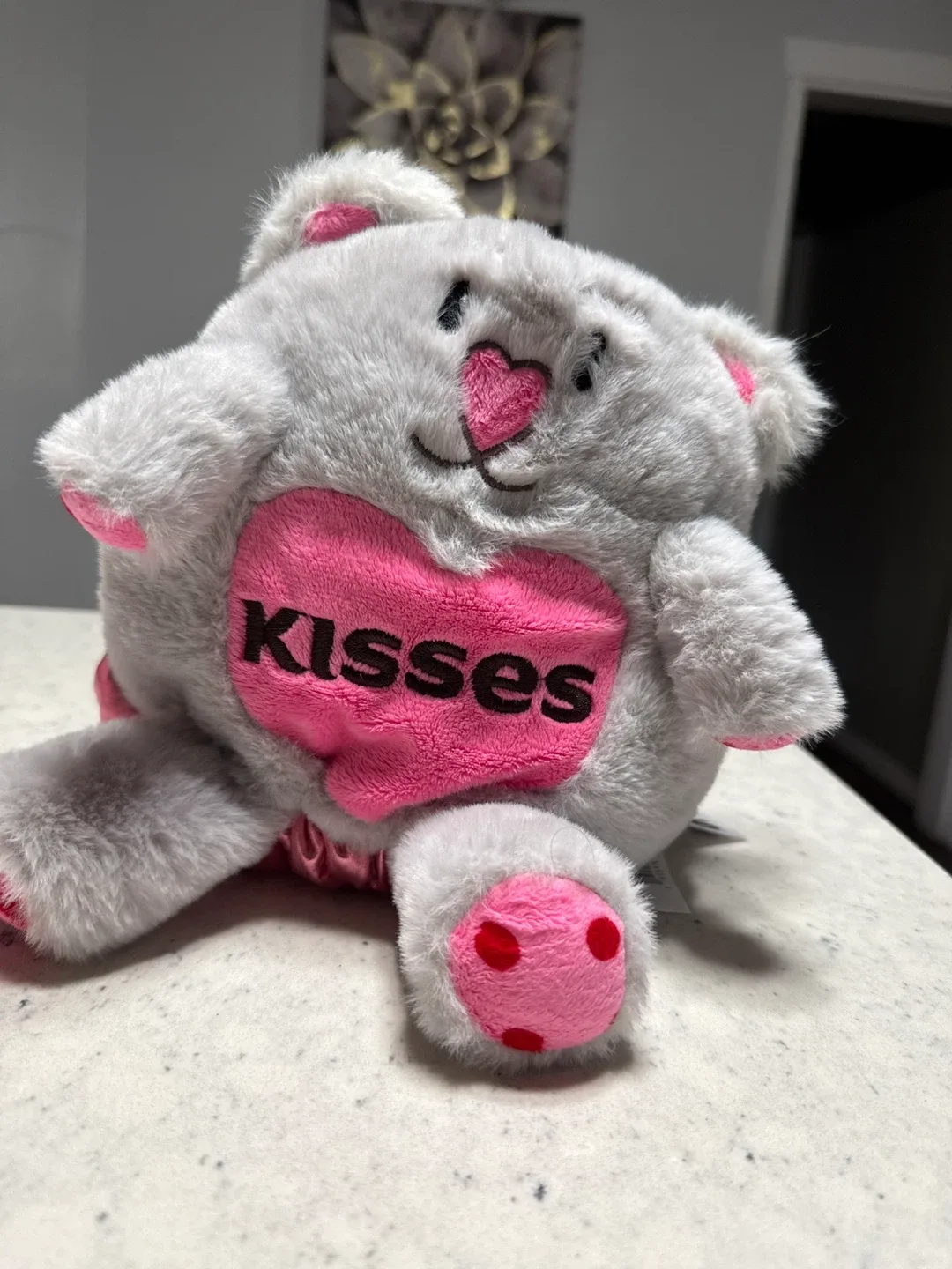 Kisses Plush Toy - Grey & Pink thumbnail