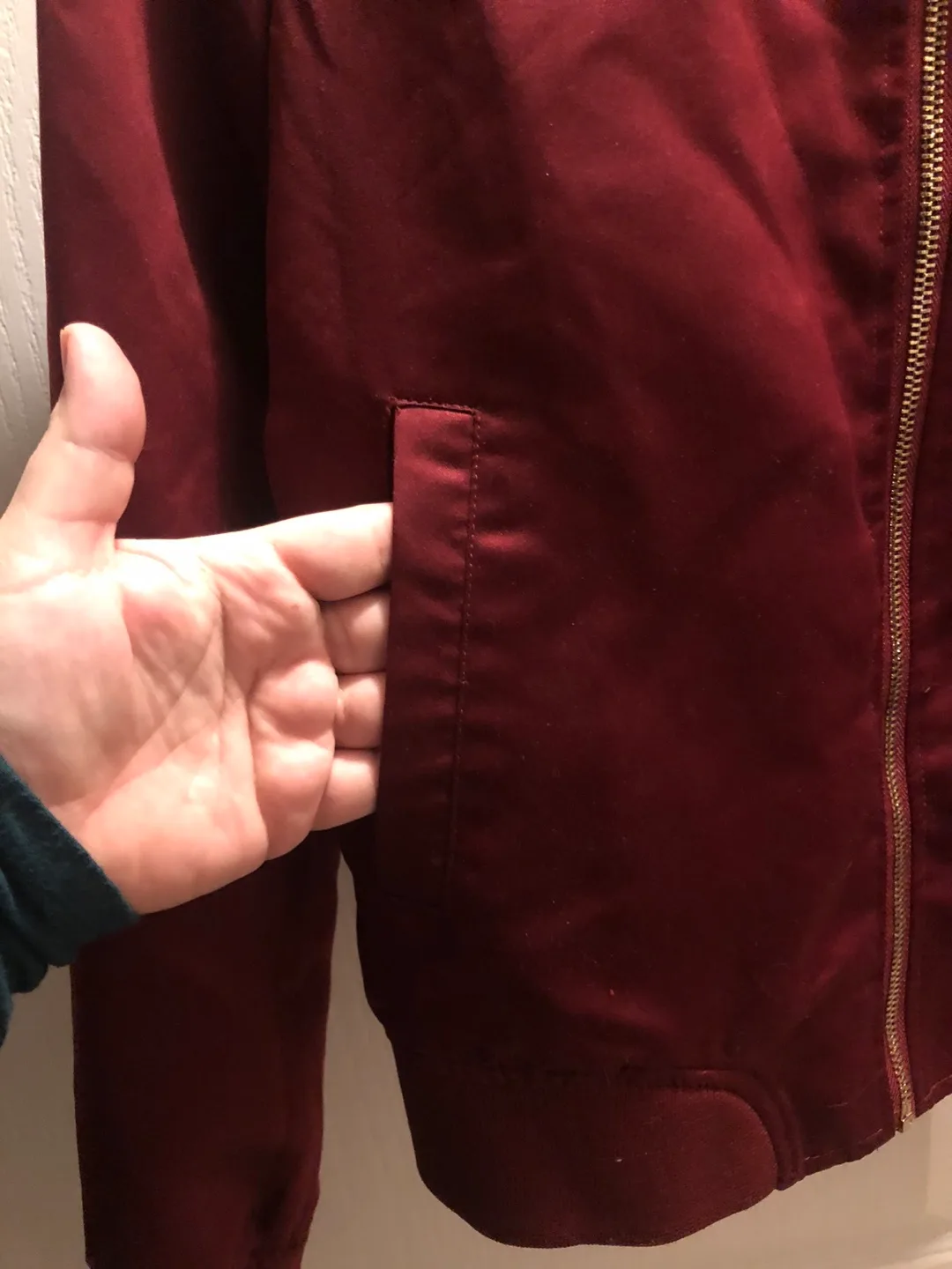 Ardene Burgundy Bomber Jacket - Size S/P image indicator(4)