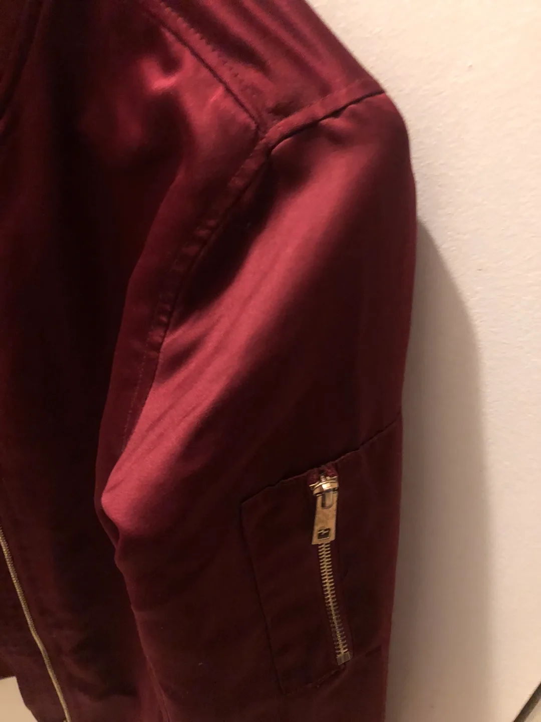 Ardene Burgundy Bomber Jacket - Size S/P image indicator(3)