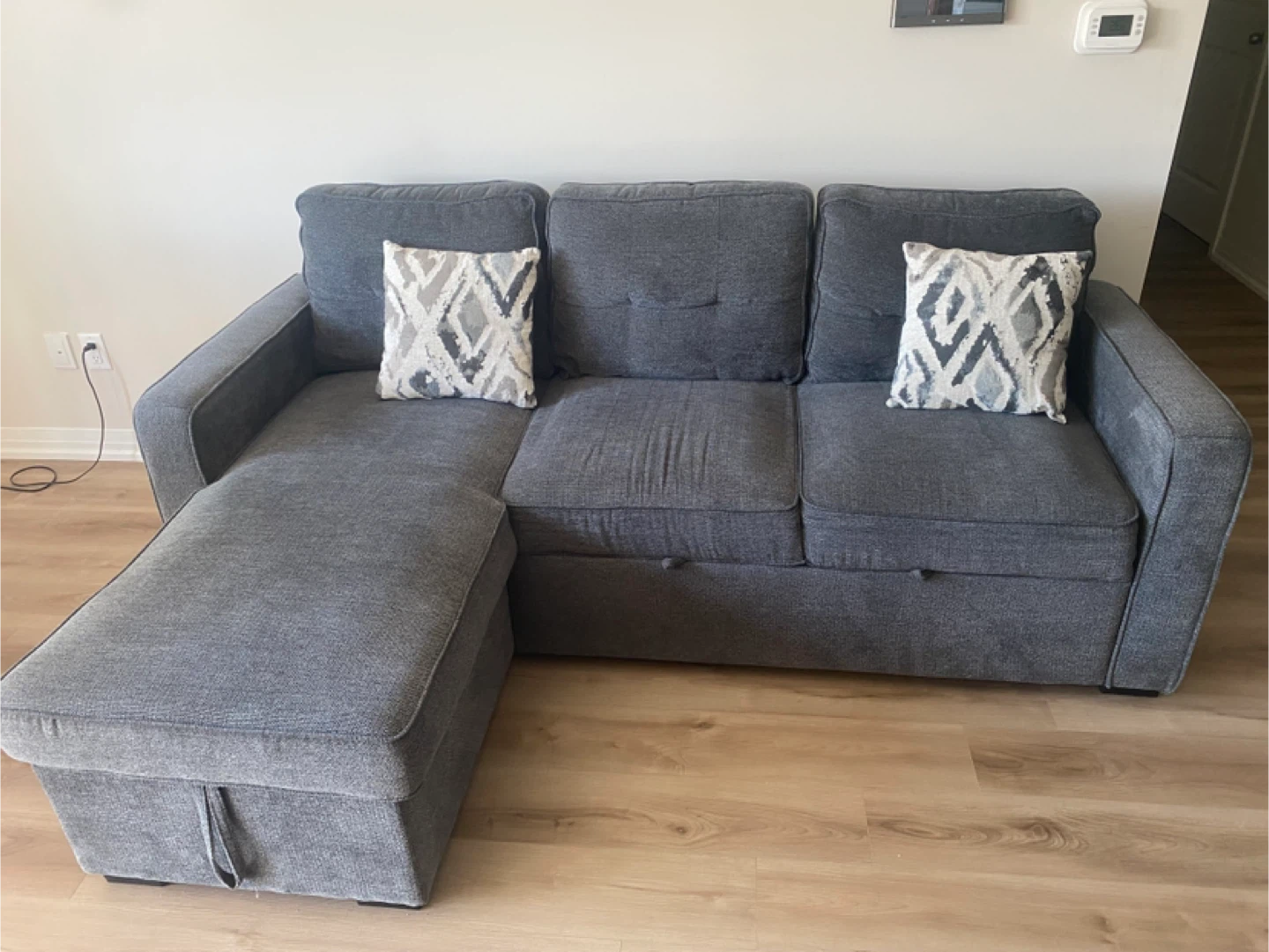 Soren Charcoal 2Pc Storage Sleeper Sofa