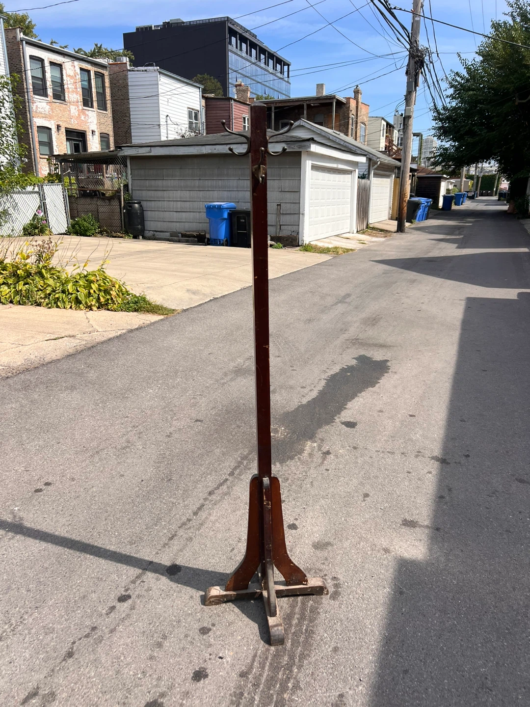 Wooden Coat Rack Stand - 65 Inches Tall
