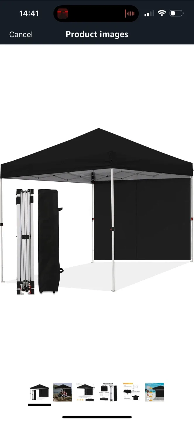 10FTx10FT Instant Canopy - Black thumbnail